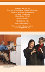 Services for People With Disabilities: Guide to Government of Canada Services for People With Disabilities and Their Families - Canada, Page 4
