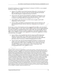 New Entities Created Pursuant to the Patient Protection and Affordable Care Act, Page 18