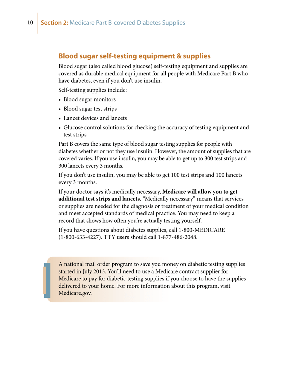Medicares Coverage of Diabetes Supplies  Services, Page 10