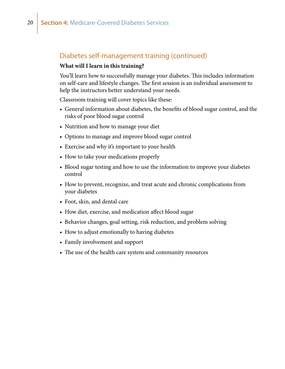 Medicares Coverage of Diabetes Supplies  Services, Page 20