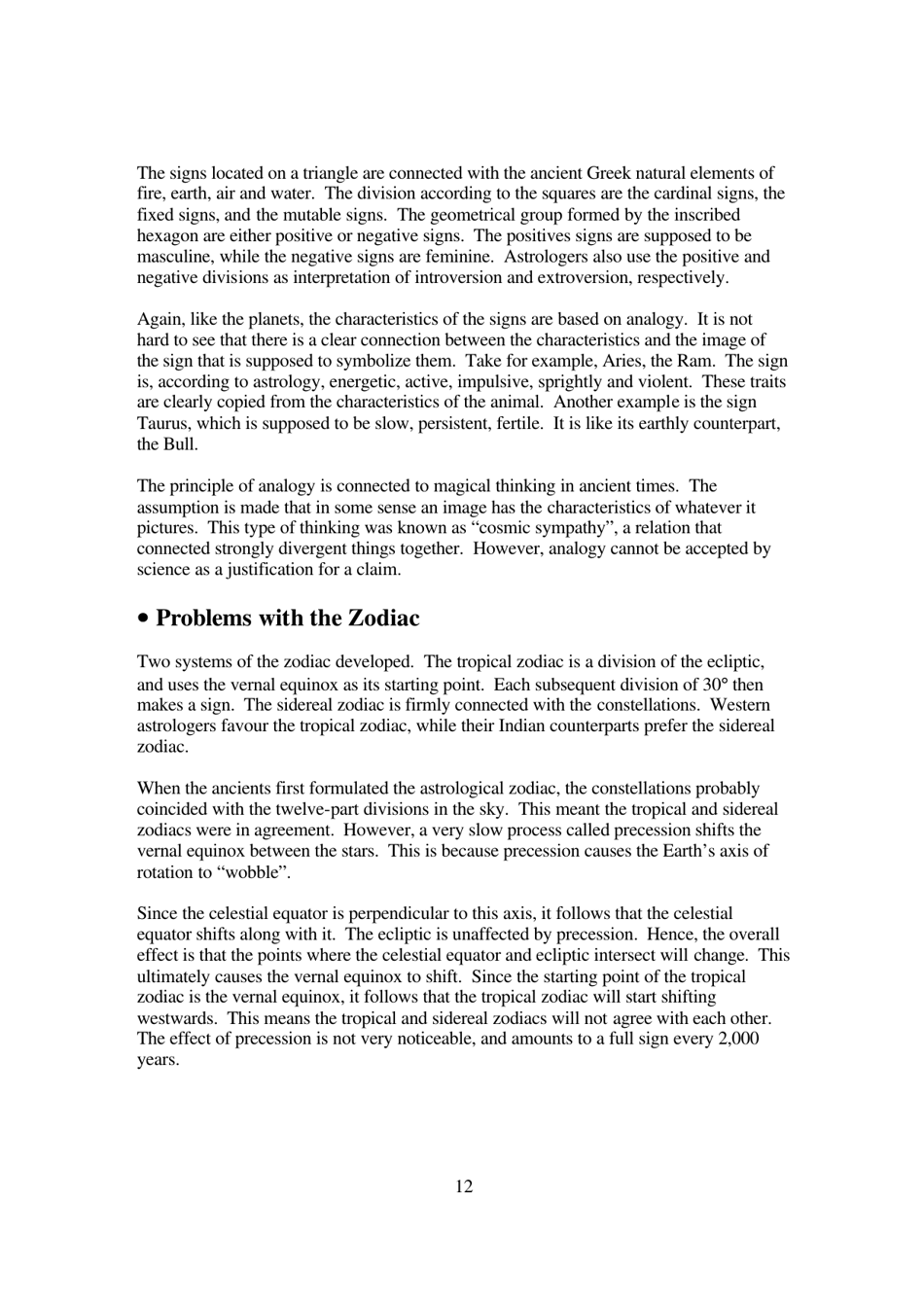 The Mathematics of Astrology: Does House Division Make Sense? - Undergraduate Research Opportunities Programme in Science, National University of Singapore - Singapore, Page 13