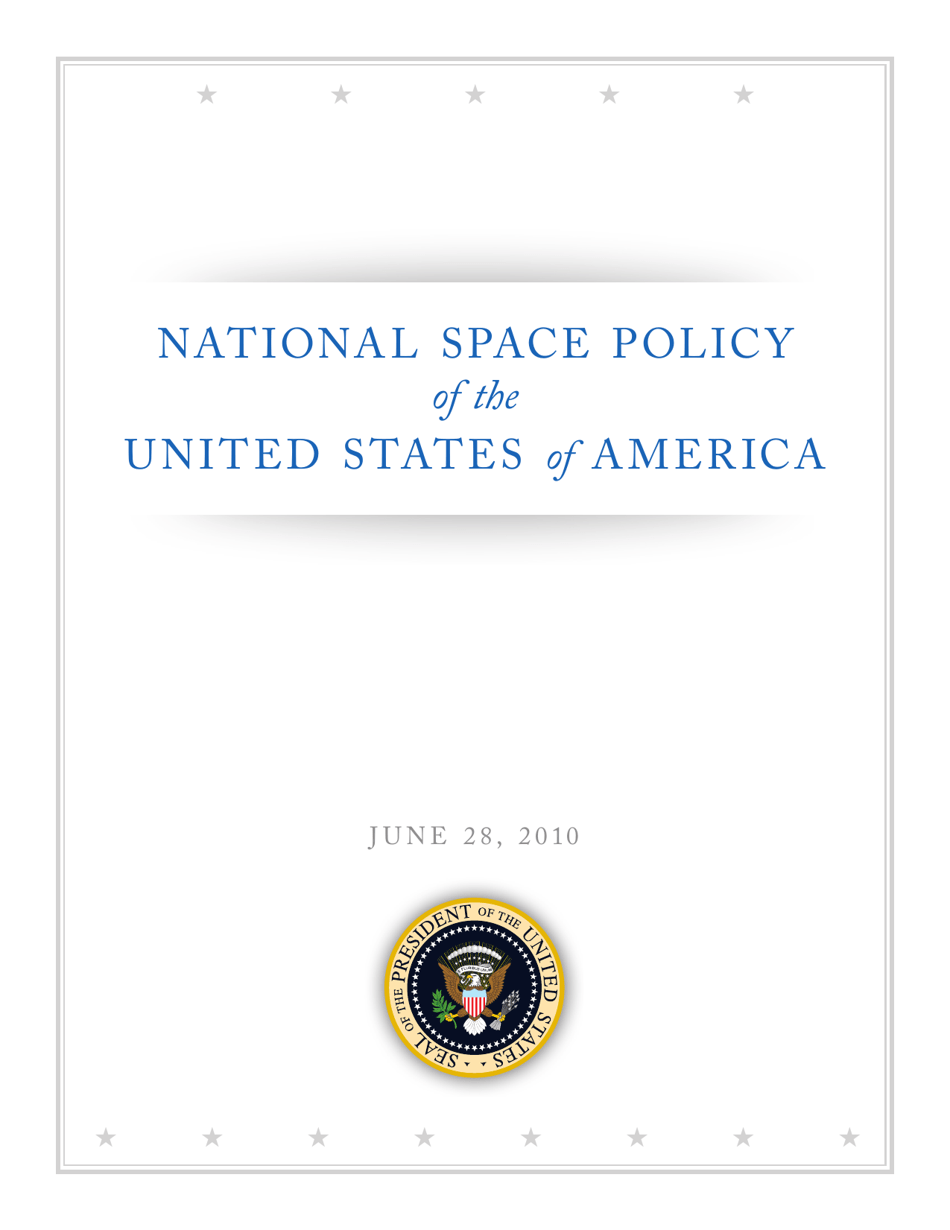 National Space Policy of the United States of America, Page 1