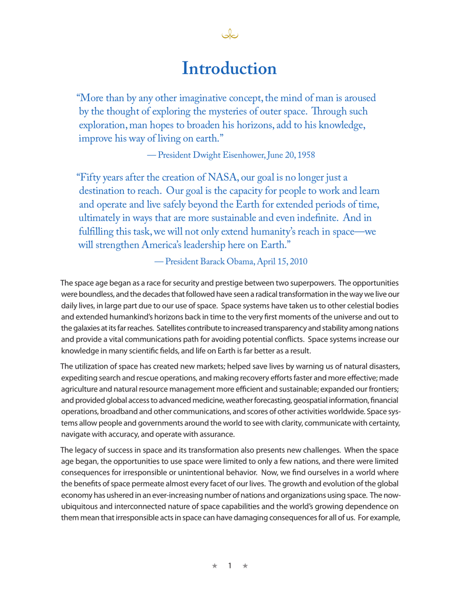 National Space Policy of the United States of America, Page 5