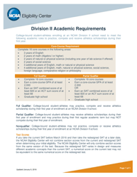 Document preview: Division II Academic Requirements - National Collegiate Athletic Association