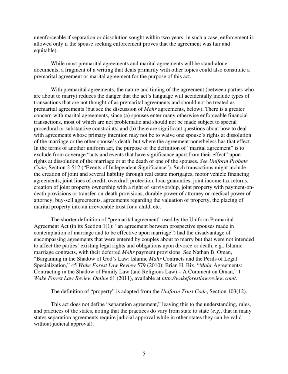 Uniform Premarital and Marital Agreements Act - Uniform Law Commission, Page 9