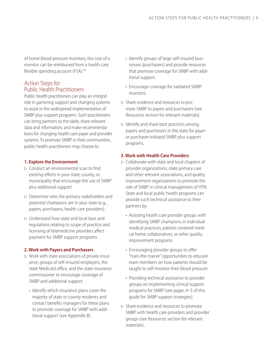 Self-measured Blood Pressure Monitoring: Action Steps for Public Health Practitioners, Page 13