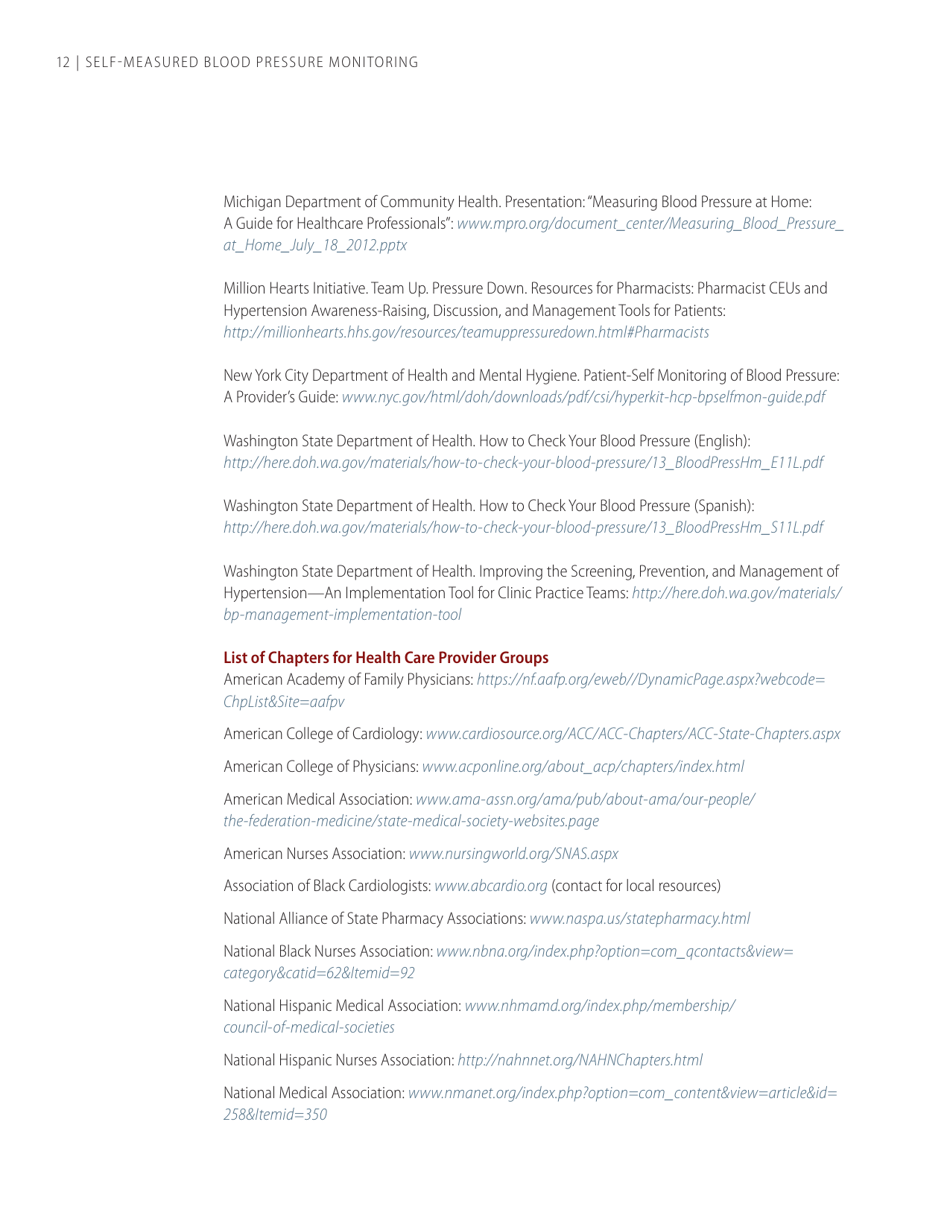 Self-measured Blood Pressure Monitoring: Action Steps for Public Health Practitioners, Page 16
