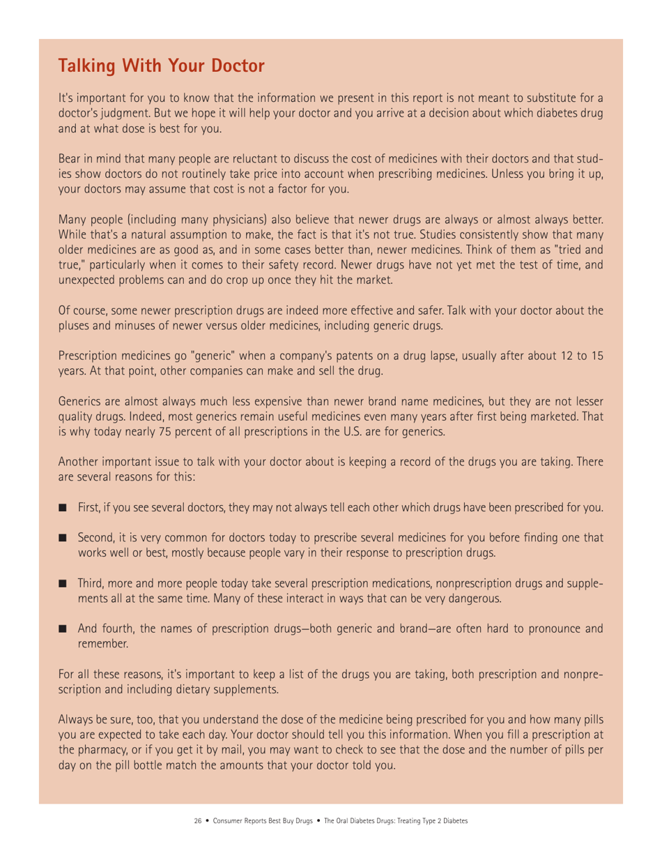 Consumer Reports Best Buy Drugs - the Oral Diabetes Drugs: Treating Type 2 Diabetes, Page 26