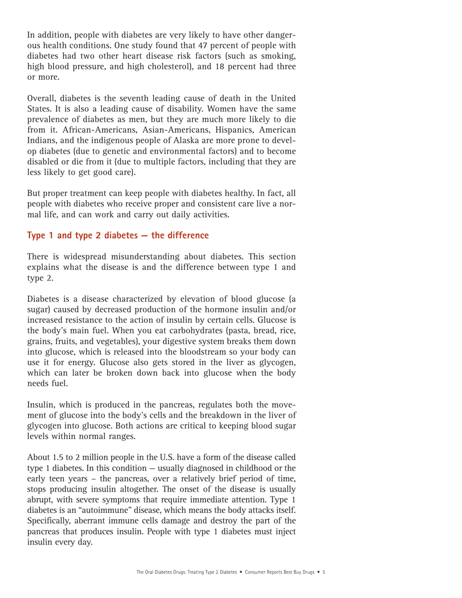 Consumer Reports Best Buy Drugs - the Oral Diabetes Drugs: Treating Type 2 Diabetes, Page 5