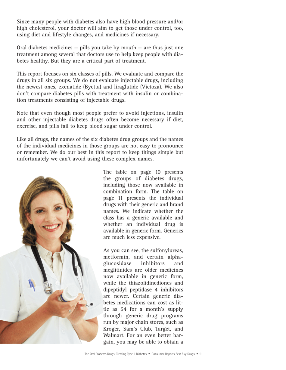 Consumer Reports Best Buy Drugs - the Oral Diabetes Drugs: Treating Type 2 Diabetes, Page 9