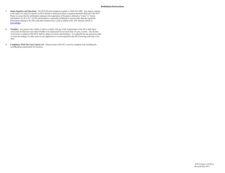 ATF Form 2 (5320.2) Notice of Firearms Manufactured or Imported, Page 4