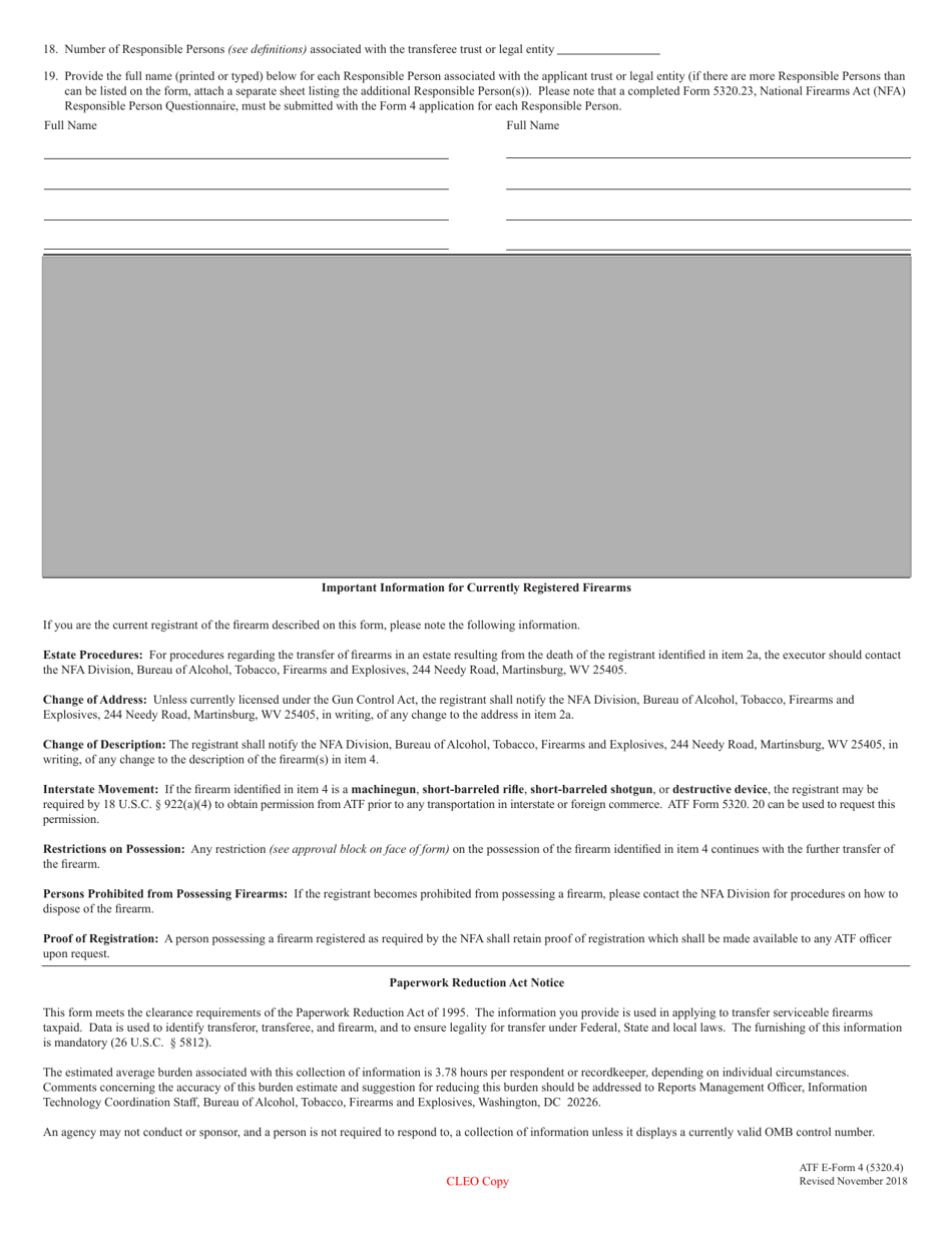 ATF Form 4 (5320.4) Application for Tax Paid Transfer and Registration of Firearm, Page 12