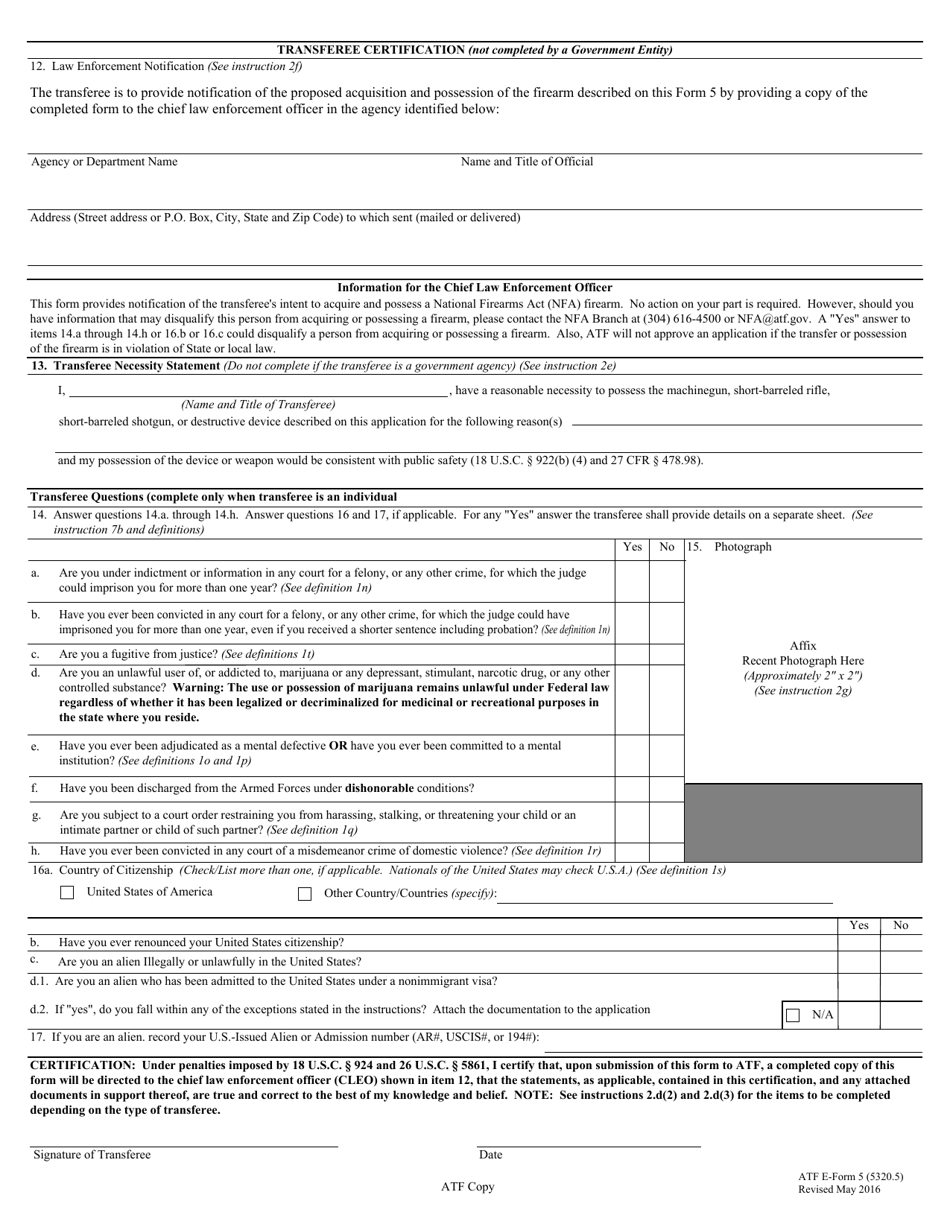 ATF Form 5 (5320.5) - Fill Out, Sign Online and Download Fillable PDF ...