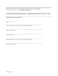 Form D Certificate of Insurance - Delaware, Page 3
