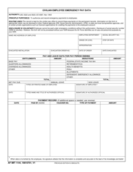 Document preview: AF IMT Form 1144 Civilian Employee Emergency Pay Data