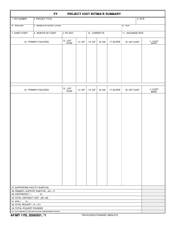 Document preview: AF IMT Form 1178 FY Project Cost Estimate Summary