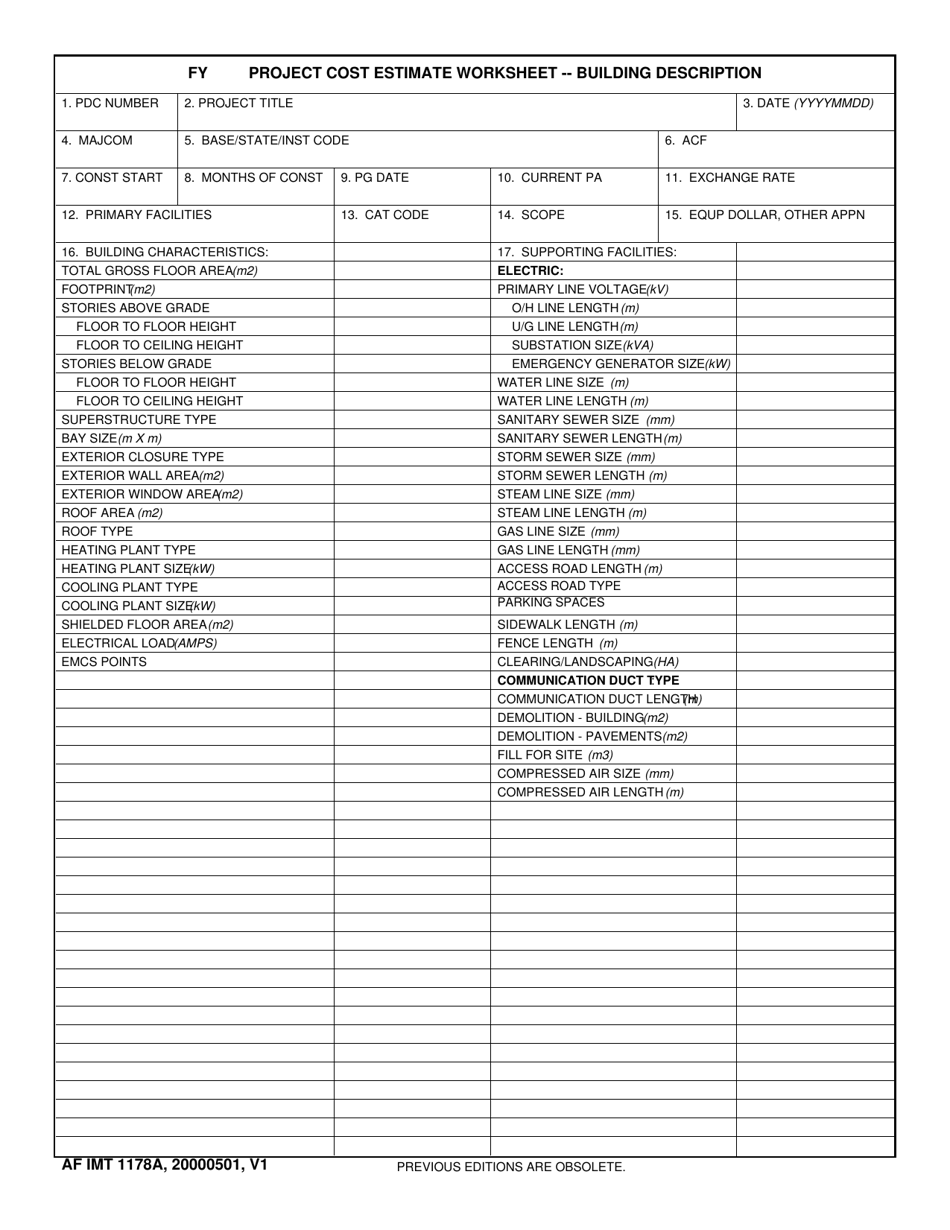 AF IMT Form 1178A - Fill Out, Sign Online and Download Fillable PDF ...