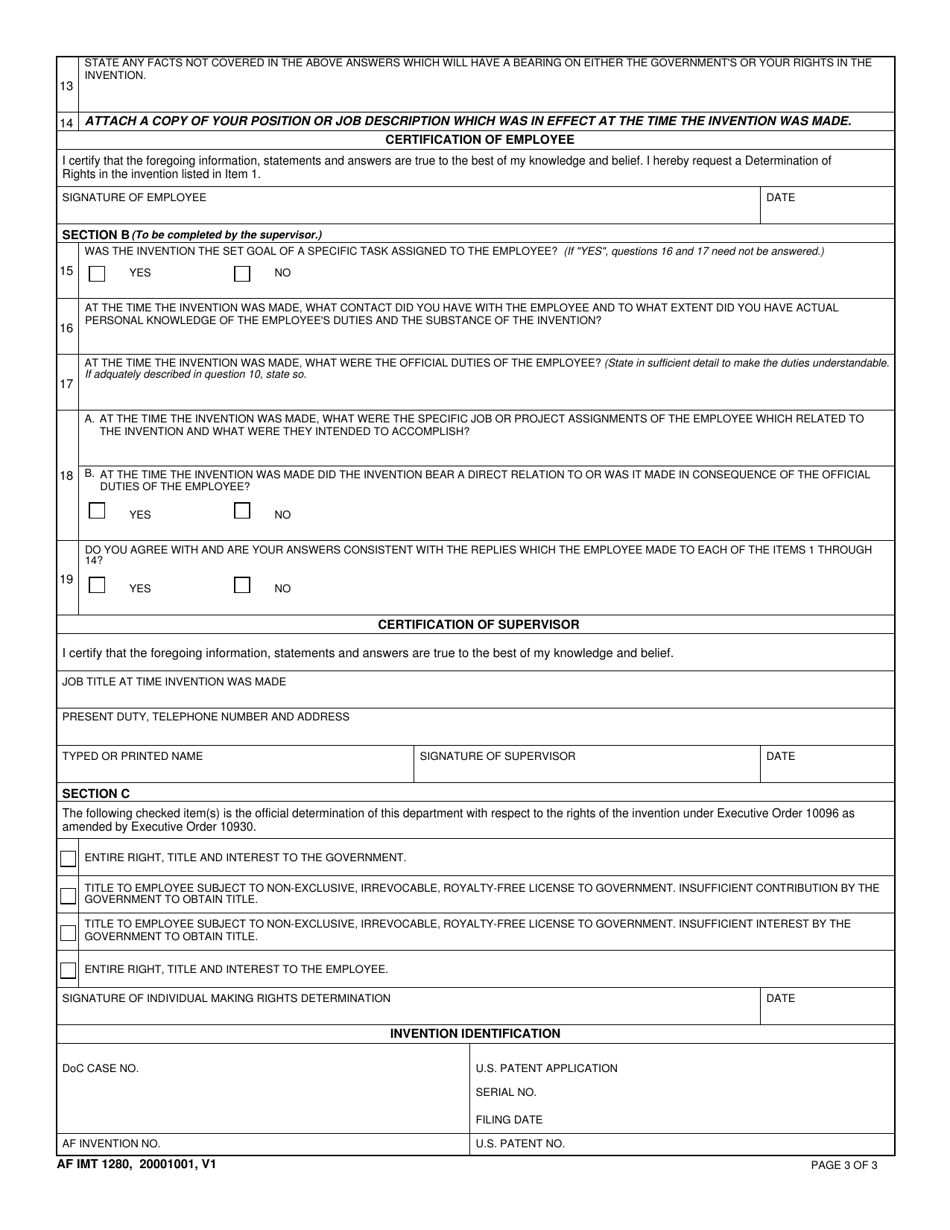 AF IMT Form 1280 - Fill Out, Sign Online and Download Fillable PDF ...