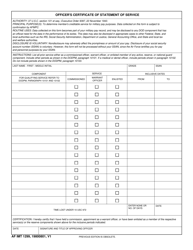Document preview: AF IMT Form 1299 Officer's Certificate of Statement of Service
