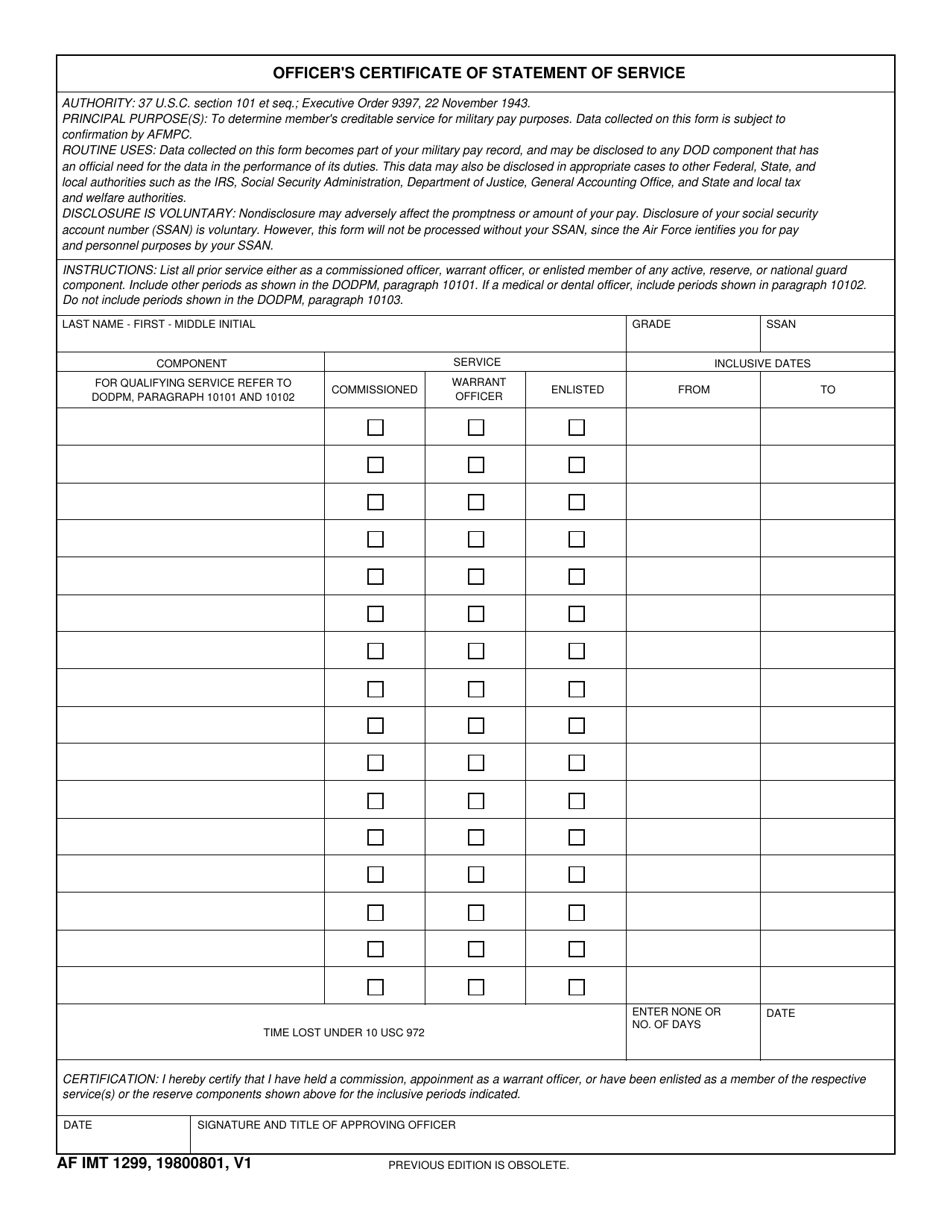 DD Form 1299