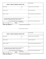 Document preview: AF IMT Form 1387 Receipt - Inmate's Personal Deposit Fund