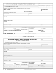 AF IMT Form 1390 Withdrawal Request - Inmate&#039;s Personal Deposit Fund