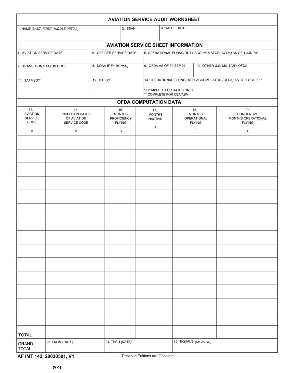 AF IMT Form 142 - Fill Out, Sign Online and Download Fillable PDF ...