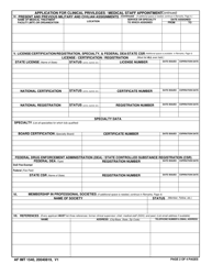 AF IMT Form 1540 Application for Clinical Privileges/Medical Staff Appointment, Page 2