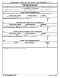 AF IMT Form 1540 Application for Clinical Privileges/Medical Staff Appointment, Page 4