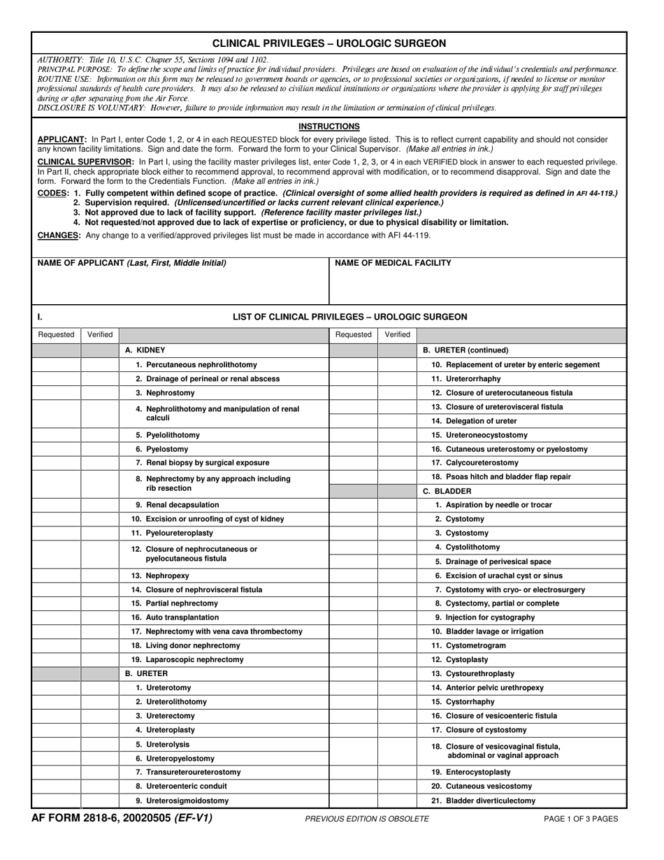 AF IMT Form 2818-6 - Fill Out, Sign Online and Download Printable PDF ...