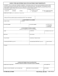 Document preview: AF Form 4360 Chapel Tithes and Offering Fund (Ctof) Electronic Funds Transfer (Eft)