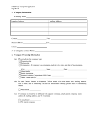 Solid Waste Transporter Permit Application - Delaware, Page 2