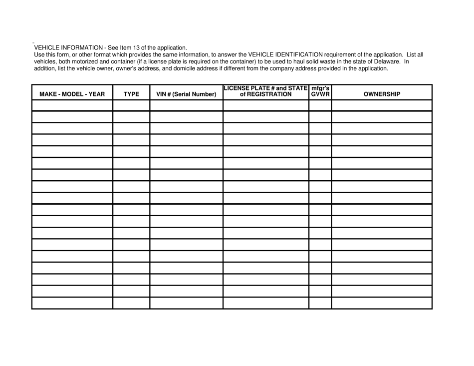 Delaware Solid Waste Transporter Permit Application - Fill Out, Sign ...