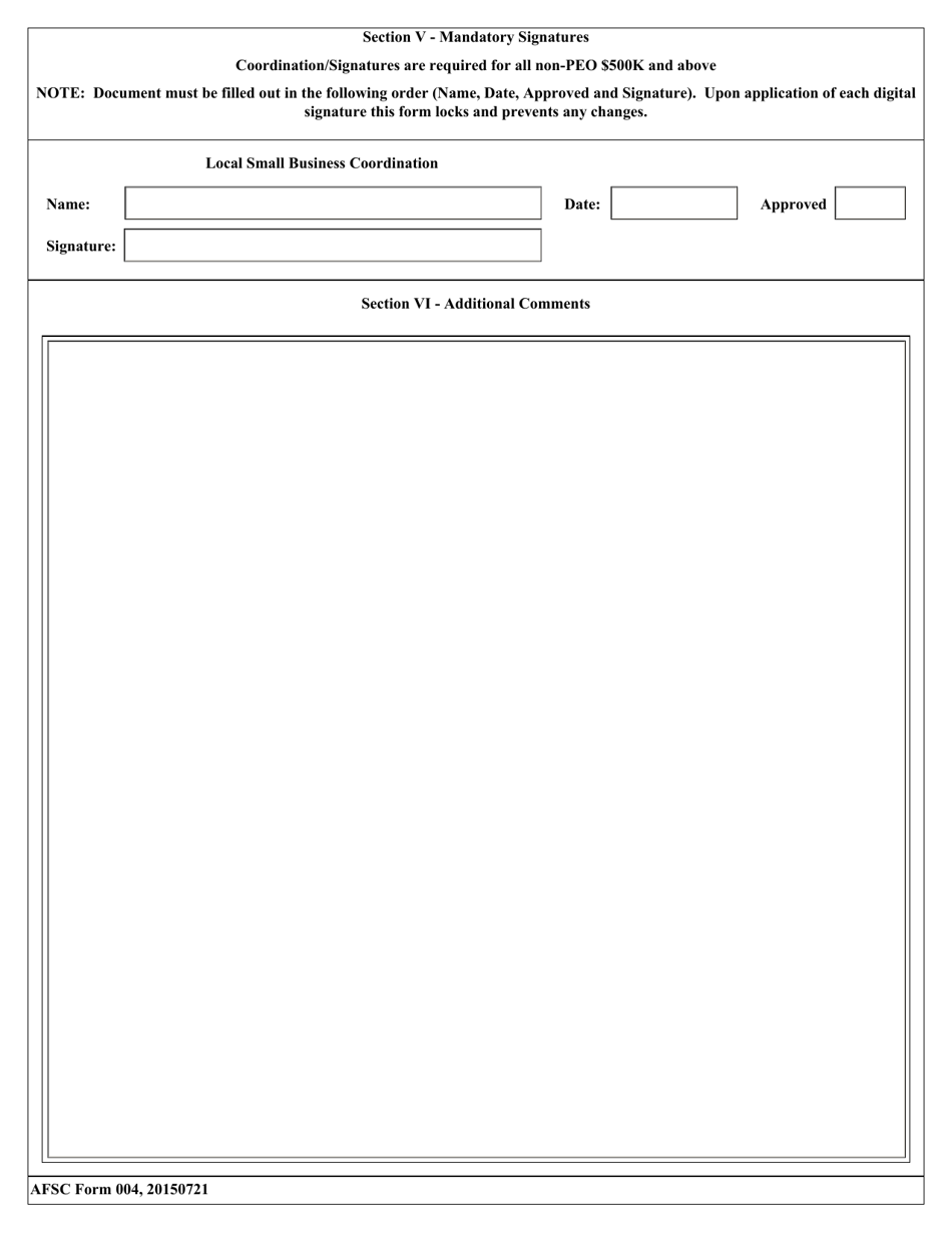 AFSC Form 004 Outgoing MIPR Checklist, Page 4