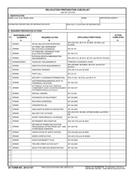 Document preview: AF Form 907 Relocation Preparation Checklist