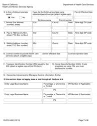 Form DHCS4468 Family Pact Provider Application - California, Page 7