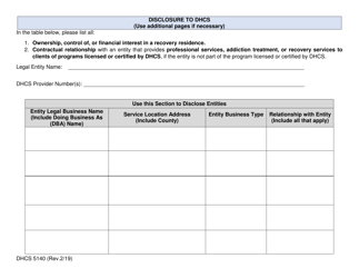 Form DHCS5140 Disclosure to Dhcs - California, Page 3