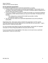 Form MC380 Notice of Authorized Representative Appointment - California, Page 2