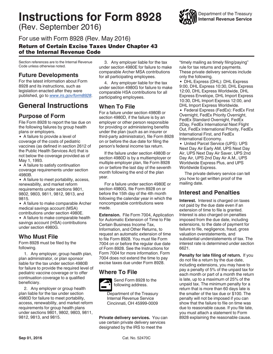 Instructions for IRS Form 8928 Return of Certain Excise Taxes Under Chapter 43 of the Internal Revenue Code, Page 2