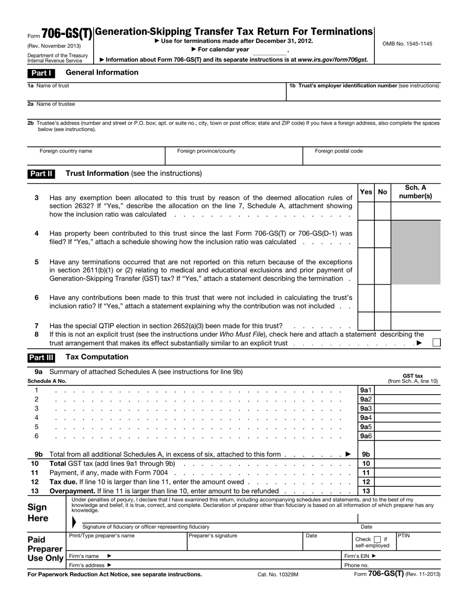 IRS Form 706-GS(T) - Fill Out, Sign Online and Download Fillable PDF ...