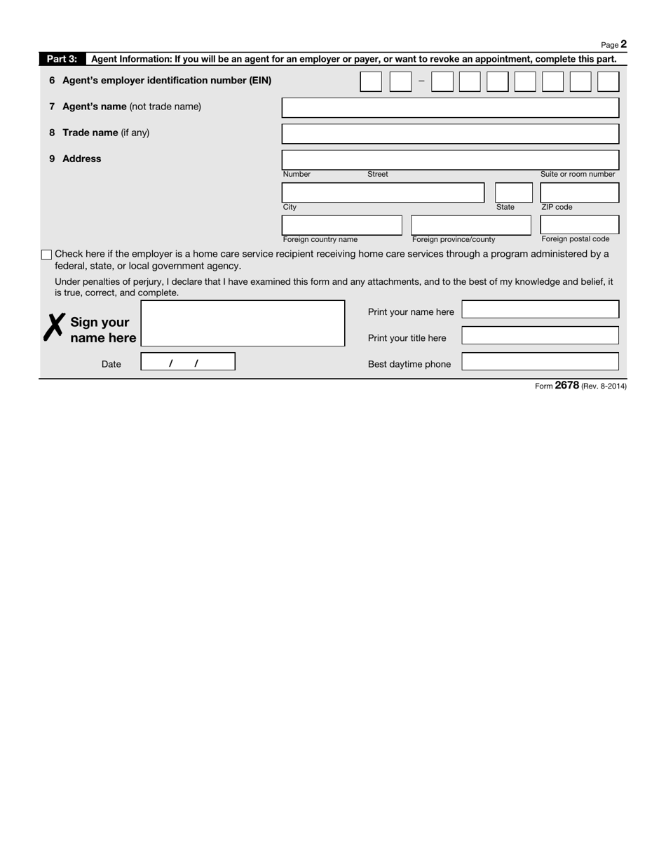 IRS Form 2678 Employer / Payer Appointment of Agent, Page 3