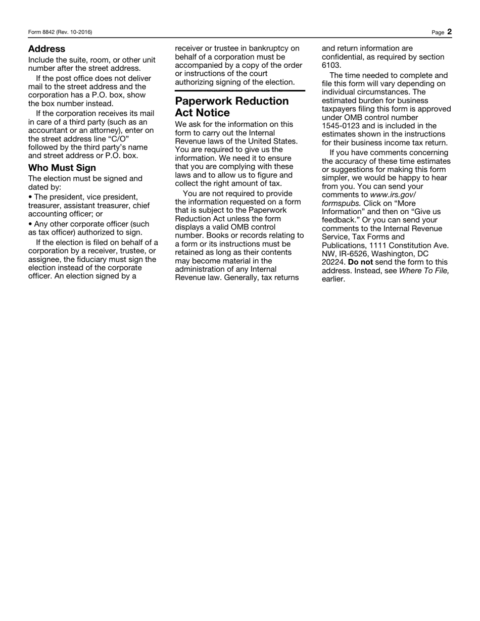 IRS Form 8842 Election to Use Different Annualization Periods for Corporate Estimated Tax, Page 3