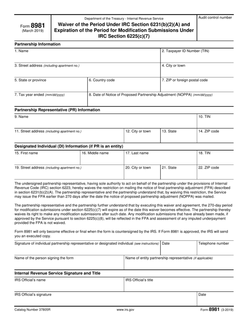 IRS Form 8981  Printable Pdf