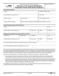 IRS Form 8984 Extension of the Taxpayer Modification Submission Period Under Section 6225(C)(7)