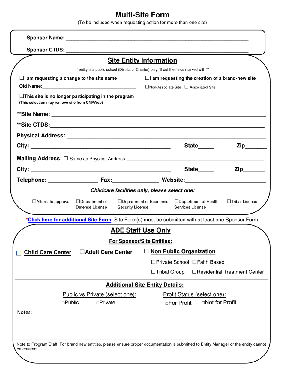Add / Change / Delete Health and Nutrition Services Entity Data Form - Arizona, Page 2