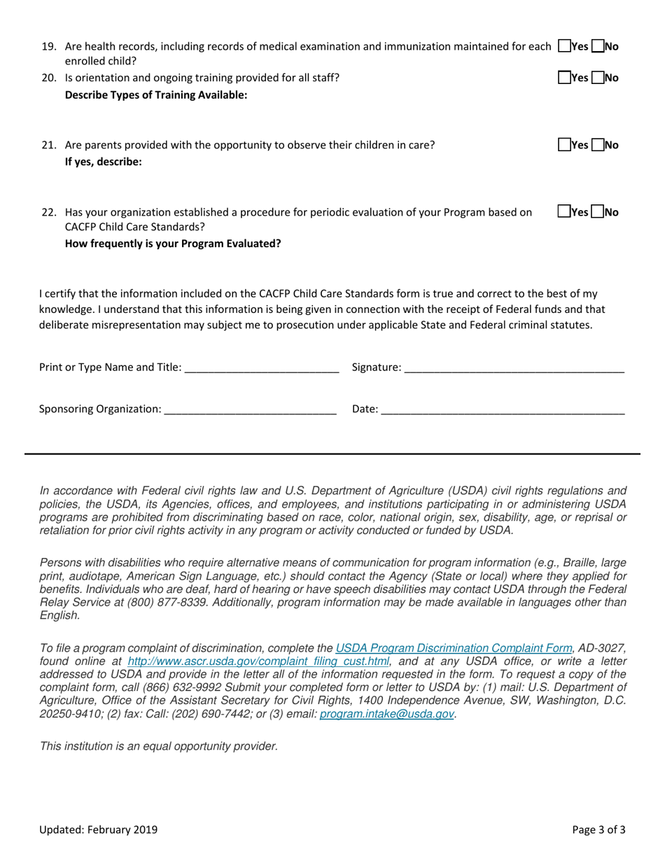 Child Care Standards for Unlicensed Facilities - Arizona, Page 3