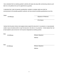 Form SG-10 Designation of Standby Guardian - New York, Page 2