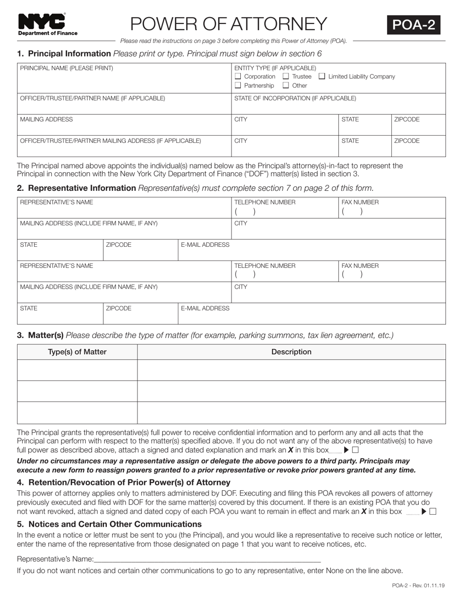 Form POA 2 Fill Out Sign Online And Download Printable PDF New York 