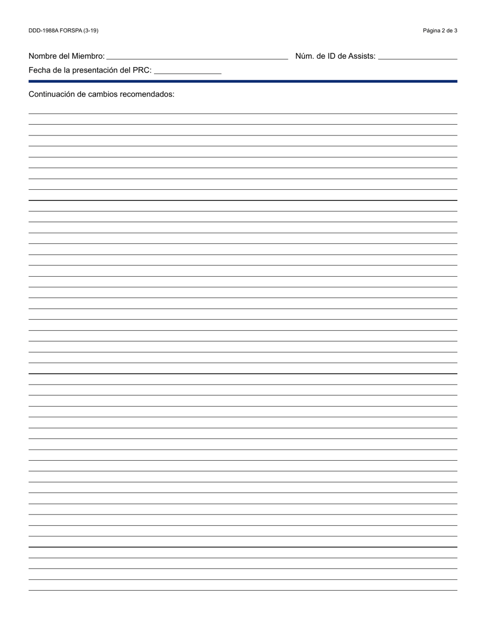 Formulario DDD-1988A FORSPA Disposicion Del Comite De Revision Del Programa (Prc) - Arizona (Spanish), Page 2