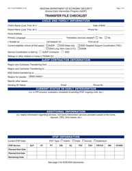 Document preview: Form GCI-1112A Transfer File Checklist - Arizona